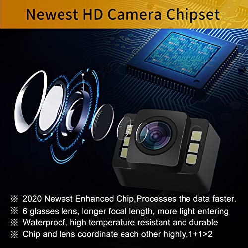 Emmako Wireless Backup Camera and 5'' Monitor System For Cars IP68 Waterproof 6 LED Light Night Vision HD Color Rear View Camera With Guide Lines On/Off - Thumbnail 6