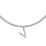 Initial Necklaces for Women 14K White Gold Plated