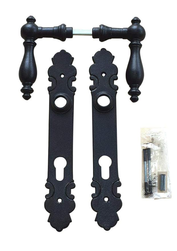 Graf von Gerlitzen Prunkgriffe Antik Eisen Alte Form Tür PZ 92 Haustüre Griffe Biedermeier Türgriffe Türbeschlag Türdrücker T