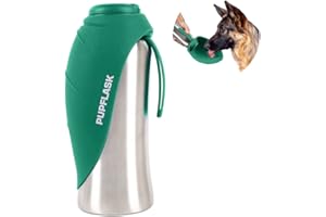 TUFF PUPPER PupFlask Large Dog Water Bottle | 27 or 40 OZ Stainless Steel | Convenient Dog Drink Dispenser | Puppy Travel Water Bowl | Portable Pet Hydration Bottle | Leak Proof | Perfect Size for All Breeds