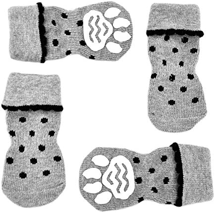 Posch Anti-Slip Knit Socks for pets with Traction Soles for Indoor Wear, Slip On Paw Protectors