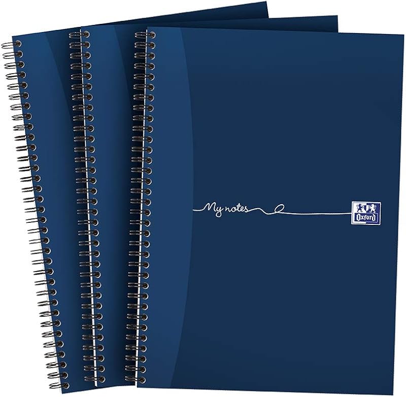 Oxford My Notes A4 Notebook Wirebound 200 Pages Navy Pack of 3