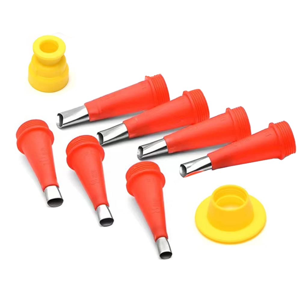 Lokatall Universal Integrated Rubber Nozzle Tool Kit, Stainless Steel Caulking Nozzle, Reusable Easy Caulking Rubber Nozzle Tool Kit with Base - Durable Caulking Nozzle Applicator (9)