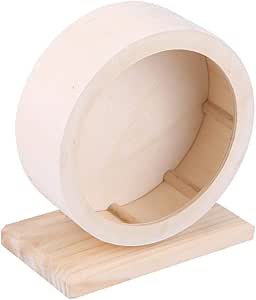 Hamster Wheel, Wooden Exercise Wheel Pets Funny Running Wheel Rest House Nest Play Toy for Gerbils Chinchillas Hedgehogs Mice Other Small Animals[M] Exercise Wheels