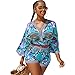 Women's Summer V Neck Floral Print Crop Top Short Pants Jumpsuits Rompers 2 Piece Outfit Blue