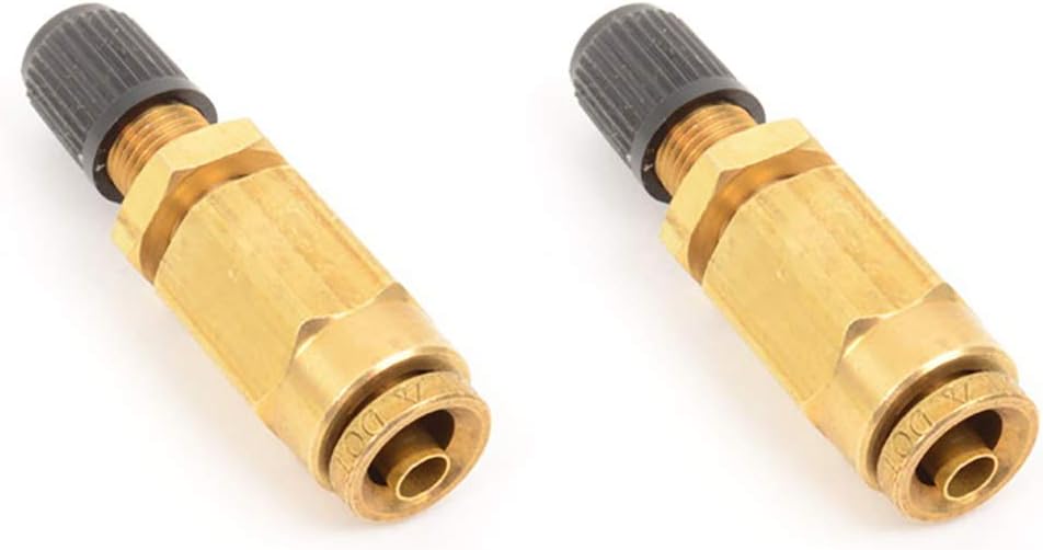 2 x TR14IV Push to Connect Torque Air Inflation Schrader Valve for 1/4 OD Air Line Tubing with