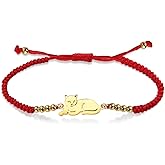 VASSAGO Cat Bracelet for Women Men Adjustable Handmade Braided Bracelet Colorful String Rope with Beads Bracelet Cute Animal Bracelet Jewelry