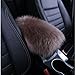 Forala Auto Center Console Pad Furry Sheepskin Wool Car Armrest Seat Box Cover Protector Universal Fit (W-Purple) (Long-Tan)