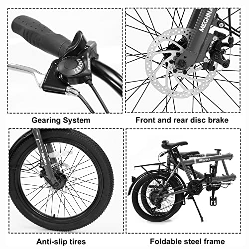 Tandem Bike20 Inch Folding City Tandem Bicycle, Foldable Tandem Adult