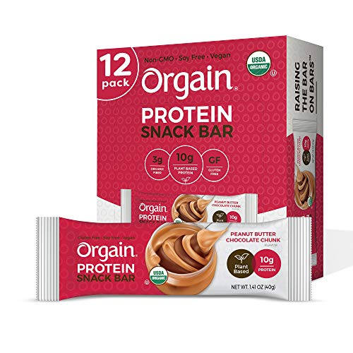 Orgain Organic Plant Based Protein Bar, Peanut Butter Chocolate 12