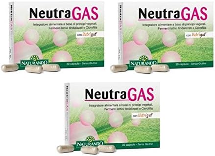 naturando – neutragas 3 Packs of 30 Capsules Flatulence, tympanites, Stomach Inflates
