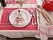 DII French Stripe Tabletop Collection Farmhouse Style Dining Table Linen Placemat Set, 13x19, Red Chambray, 6 Piece