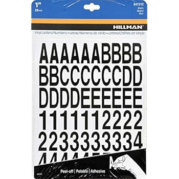 The Hillman Group 847212 1-Inch Die-Cut Letters/Numbers Kit, Black