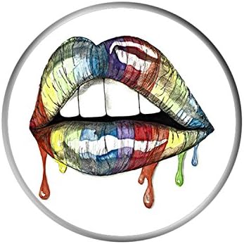 Cell Phone Holder, Expanding Grip Stand Pop Mount Socket for iPhone, iPad, Samsung, Tablets and More - Rainbow Lips 2