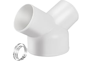Enenes Duct Splitter Reducer, 3 Way Duct Connector for Exhaust Fan Dryer Vent Hose 6 Inch to 4 Inch to 4 Inch Dia Come With 3 Pieces Stainless Steel Hose Clamps (6 Inch-4 inch - 4 Inch)