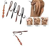 CCbeauty® Magic TWIST N CLIP For Women Hair, 4 Hairpin Clips + 1 Tassel Tail