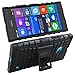 Microsoft Nokia Lumia 730 / 735 Case - Armatus Gear (TM) Pixel Rugged Hybrid Armor Case Shockproof Tough Cover Protector TPU + Rubberized PC with Kickstand For Nokia Lumia 730 / Lumia 735 - Black/Black