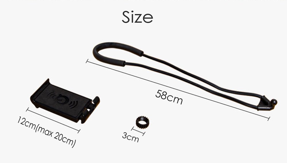 Tekie Cell Phone Holder, Universal Mobile Stand Included Compatible with Apple iPhone Xs XR Max Samsung Note 9 All Androids, Lazy Neck Bracket, Free Rotating Mounts with Multiple Function, Black