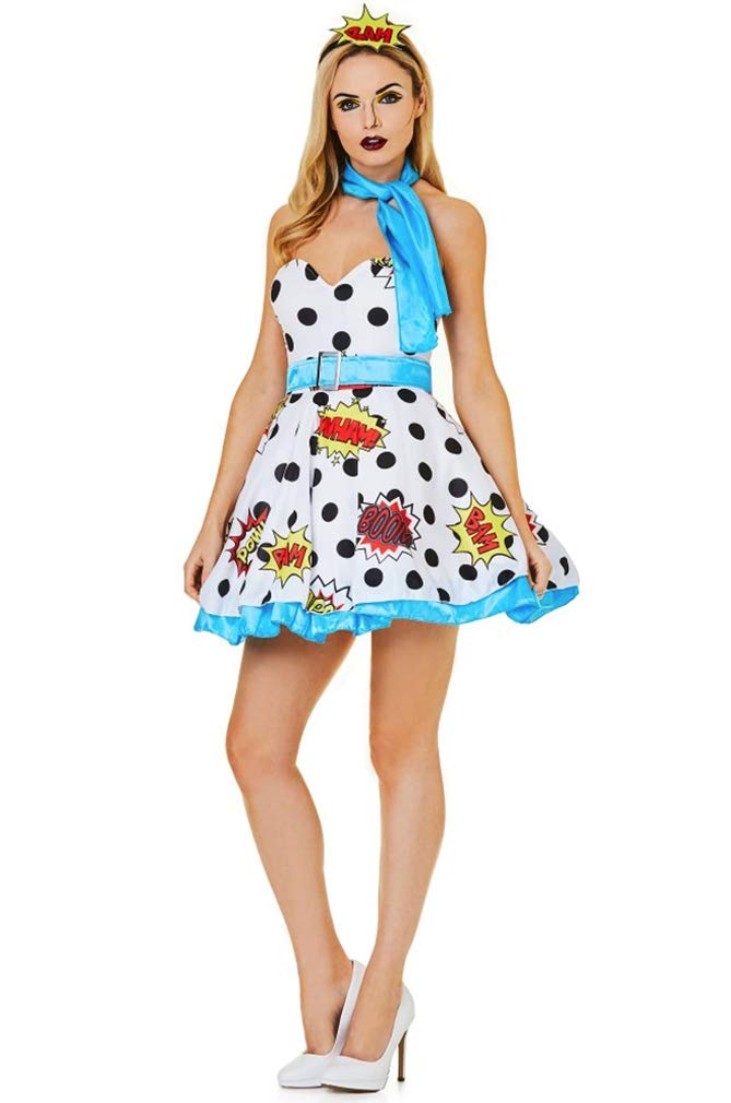 Karnival 81323 1960's Miss Pop Art Costume, Women, Multi, Medium