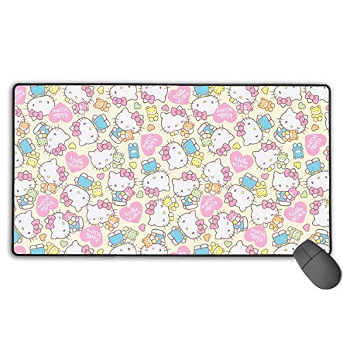 Large Mouse Pad Hello Kitty Gaming Mousepad for Computer PC and Keyboard Laptop-29.5x15.7x0.1IN