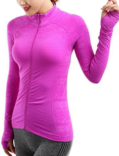 JAST Women's Zipper Stretchy Long Sleeve Cardigon Yoga Skin Sweatshirt Workout Sports Fast Dry Run Tops Winter