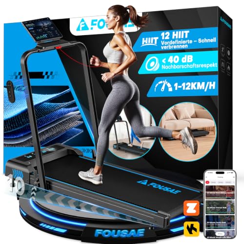 Laufband für Zuhause, 5 in 1 Walking Pad, 12km/h Klappbar Laufband mit 10% Steigung, 2.75HP bürstenlosem Motor Walking Machine mit LED-Anzeige, App-Ko