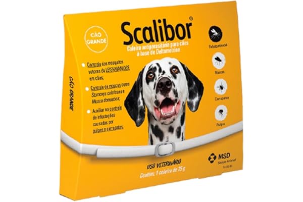 Scalibor® 25g - Coleira Antiparasitária contra mosquitos vetores da Leishmaniose - Cães porte grande 65cm - MSD Saúde Animal