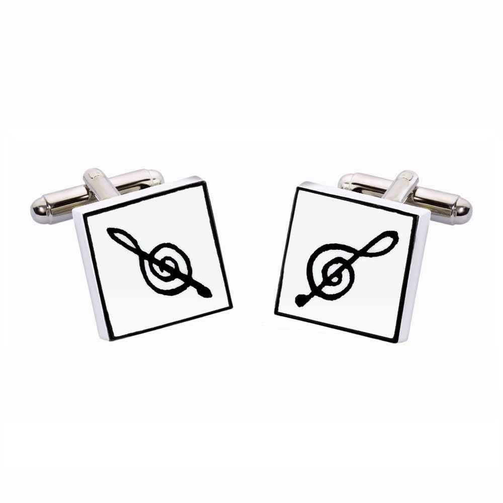 Sonia Spencer Treble Clef Cufflinks - English Bone China Hand Crafted Cuff Links