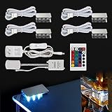 TORCHSTAR Multicolor LED Glass Edge Lighting Kit: 4pcs LED Glass Shelf Lights + Controller + IR Remote + UL Listed Power Adapter for Glass Shelf, Glass Cabinet, Countertop Decorative Lighting