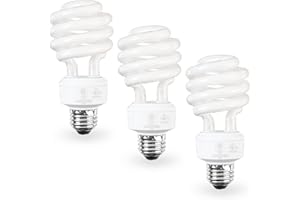 SLEEKLIGHTING E26 Standard Screw Base 23Watt CFL Light Bulb - 3 Pack, 4200 Kelvin for Pure Cool White and 1600 Lumens (100 Watt Light Bulb Equivalent) - UL Listed