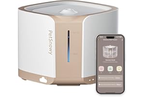 PetSnowy Snow+ Cat Water Fountain with Safe-Sip Pump, 68oz Automatic Cat Fountain for Cats Small Dogs with 3 Working Modes & Visualization Window Ultra Quiet Pet Water Fountain with Filter (Blue)