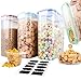 Cereal Containers,MCIRCO Upgraded Airtight Lids Cereal dispenser Food Storage Container Set of 4