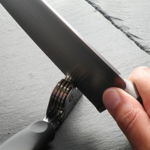 Knife Sharpener BOJ with Ergonomic Handle and Wheel Sharpening System
