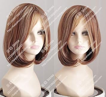 Amazon Com Bobo Short Hair Middle Parting Fringe Honey Brown