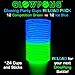 GLOWPONG Glowing Party Cups RELOAD Pack (24 Cups & Sticks) - 12 Competition Green vs 12 Ice Blue