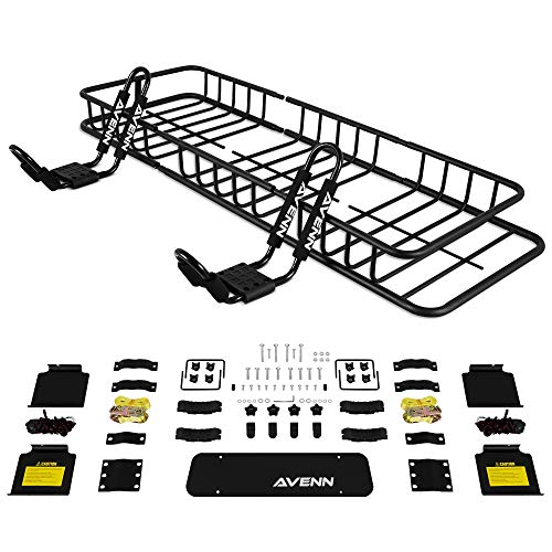AVENN Rooftop Basket & JBar Kayak Rack for Canoe, Skis, Paddleboard or