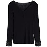 Intimissimi Woman's Sheer Ultralight Cashmere Lace Long Sleeve Shirt