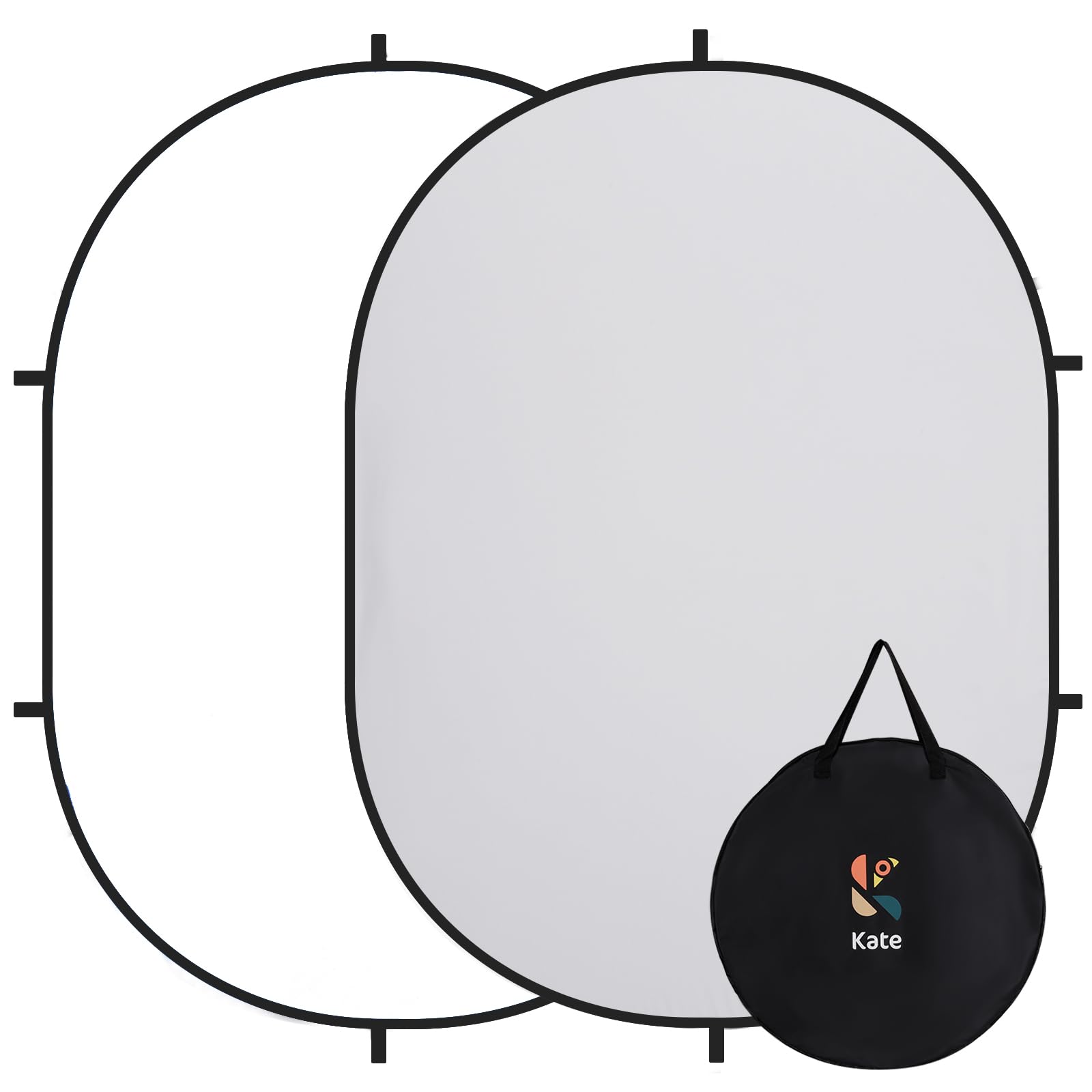 Photo 1 of Kate Collapsible Backdrop Self Tape Backdrop Audition Backdrop Pop up Backdrop for Headshot Photography,Video Conference,Live Streaming(5'x6.5',1.5x2m,White/Gray)