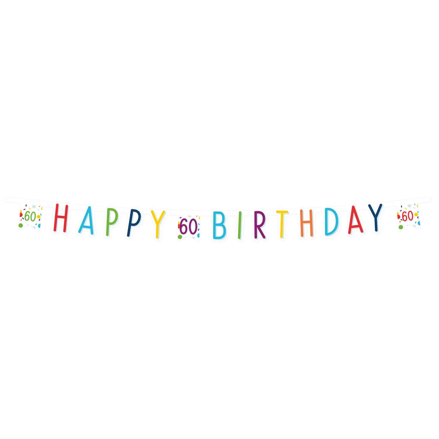 (PKT) Confetti Birthday 60th Birthday Letter Banner 1.8m