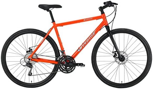 Windsor Rapide Disc Shimano Claris 24 Speed Disc Brake Carbon Fork Super Hybrid Bicycle Bike (Orange, 20in)