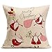Gotd Merry Christmas Pillow Case Xmas 18 x 18 Cushion Cover Merry Chritmas Home Decor Design Throw Pillow Cover Pillow Case 18 x 18 Inch Cotton Linen for Sofa (Gift E)