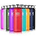 Wide Mouth Vacuum Insulated Stainless Steel Water Bottle With Leak Proof Cap and Built-in Filter | Best Double Walled Travel Coffee Mug(Large & Small) for Outdoor Sports Camping,Keeps Drink Hot & Cold