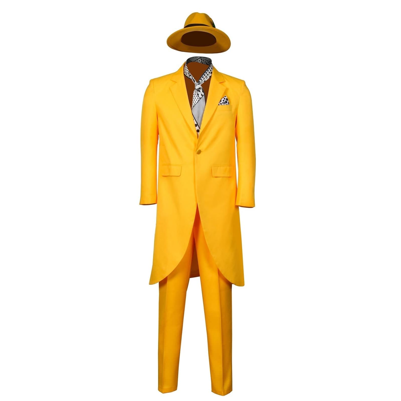 Photo 1 of LiuzilaiST Men's Costume Mask Yellow Suit 90s Comedy Movie Character Cosplay Outfit Halloween Fancy Dress (Yellow, Large)