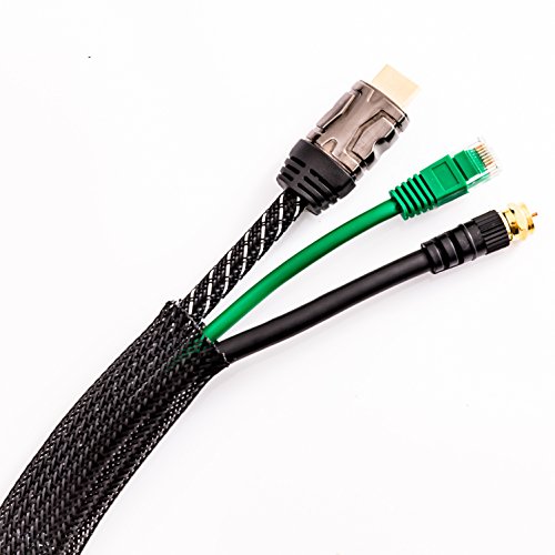 InstallerParts Cable Management and Organizer Cover - Expandable Braided Cord Sleeve 1" (25.4mm) x 100Ft (30.48m)