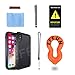 EFFUN iPhone Xs Waterproof Case, iPhone X Waterproof Case, Wireless Charging Support IP68 Certified Waterproof Cover Dust/Snow/Shock Proof Case with Cell Phone Holder and Floating Strap Black