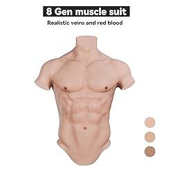 CUAIBB Realistic Silicone Muscle Suit Fake Abs