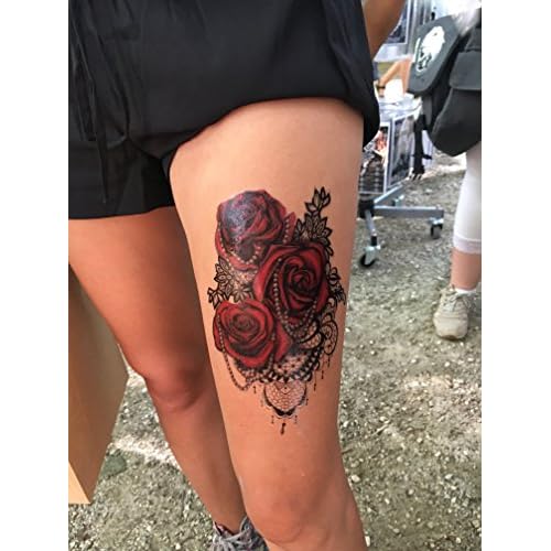 Free Shipping élégant Roses Fleurs Rouge Et Noir Flash