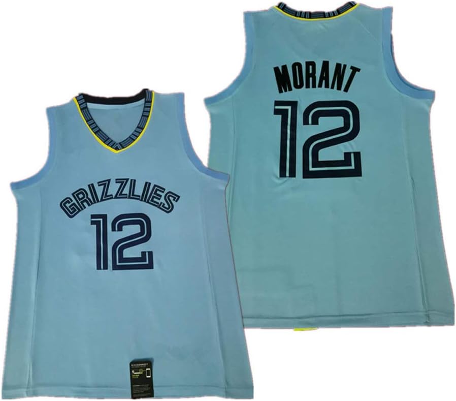 Ja Morant Basketball Jersey for Kids, Grizzlies 12 Icon Edition Swingman Jersey, Polyester