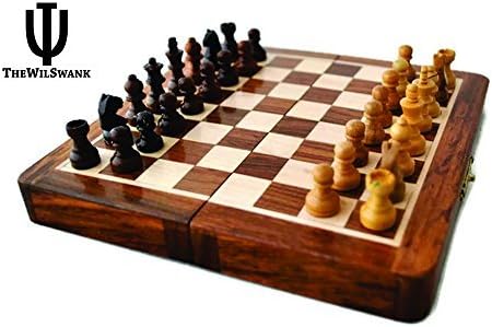 TheWilSwank Premium Magnetic 12" Inch Chess Set Game with Fine Wood Classic Handmade Standard Staunton Themed Ultimate Chess Set.
