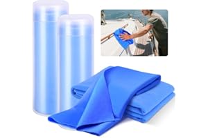 Nkiy Quen 2 Pcs PVA Boat Car Drying Towels, Synthetic Chamois Boat Supplies, Absorbent Car Drying Towels to Clean Surface Pre